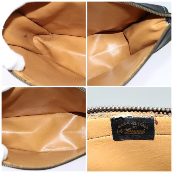 GUCCI GG Canvas Clutch Bag Black Gold Auth 119645 - Picture 15 of 15